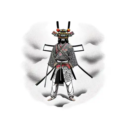 Samurai Standing On A Cliff