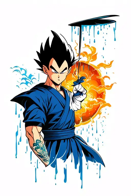 Vegeta Rain Falling