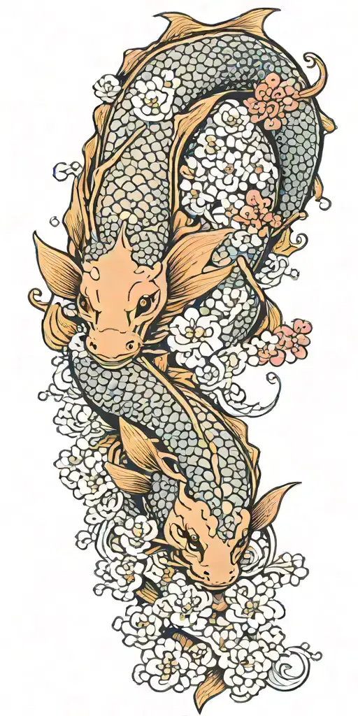 Dragon Cherry Blossom Koi