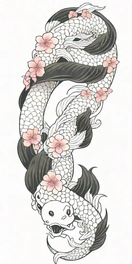 Dragon Cherry Blossom Koi
