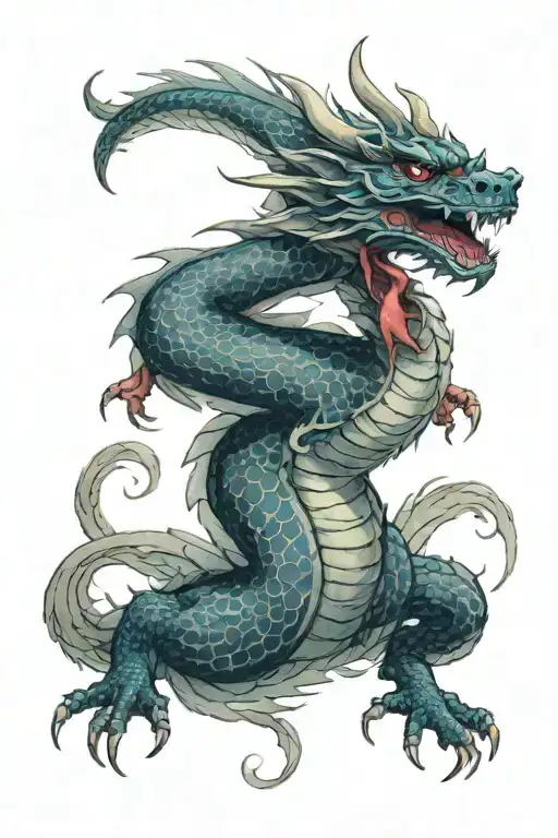 Dragon Painted With A Brush