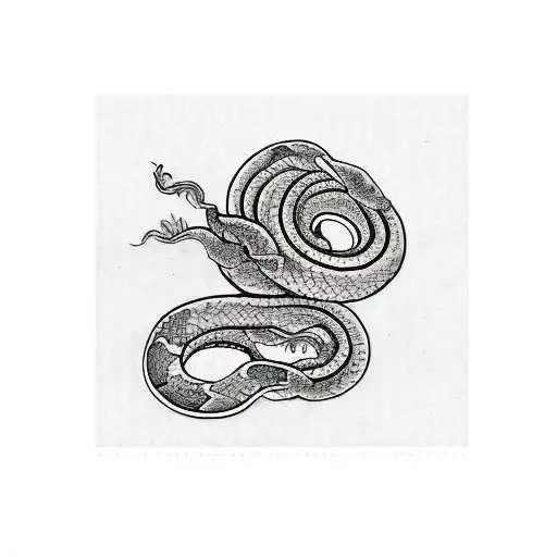 Long Snake And Peony