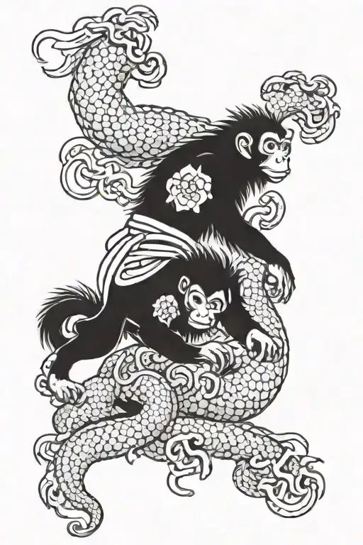 Monkey And Dragon
