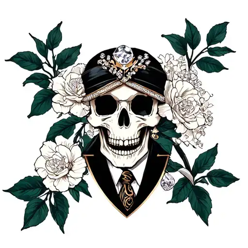 Skull With Vvs Diamonds And Gucci Suit