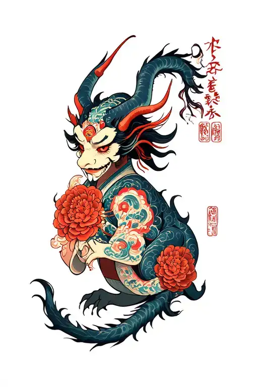 Demon Japonese Tattoo Spreading