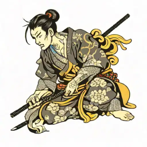Samurai Kneeling