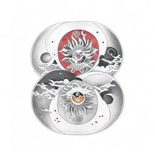 Ying And Yang Using The Sun And Moon