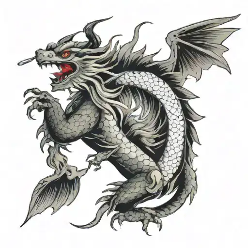 Japanese Dragon With Wings