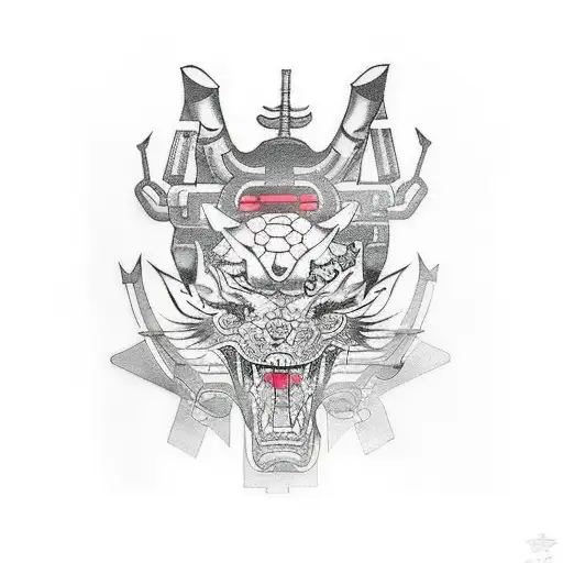 Yakuza Tattoo With Cyberpunk Details And Stuff Bodysuit