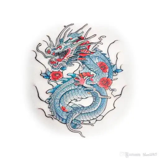 Dragon Geisha Flowers Bodysuit