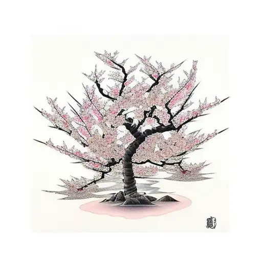 Cherry Blossom Tree Mixed With Viking Tree
