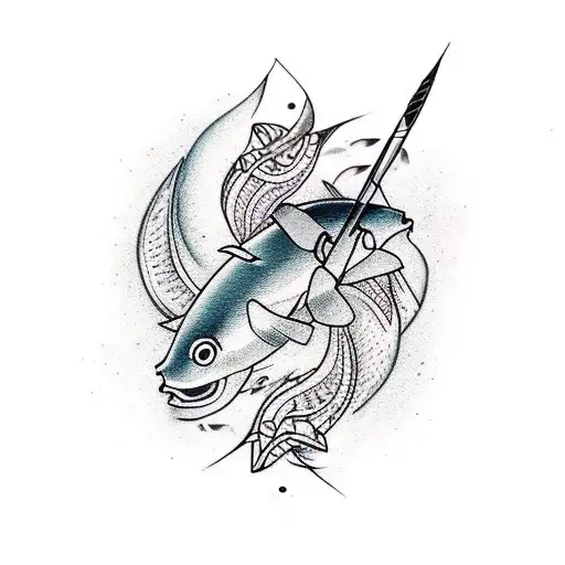 Arrow Piercing A Fish