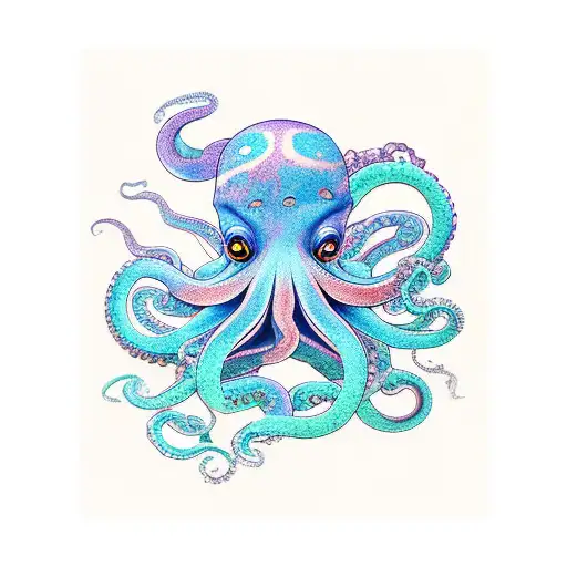 Colorful Octopus With An Xwing Fighter In One Of Its Tentacles