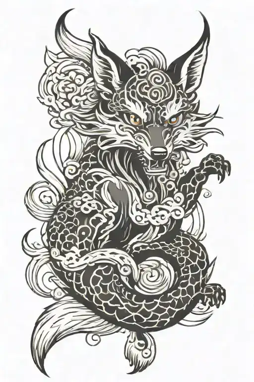Evil Fox With Nine Tails
