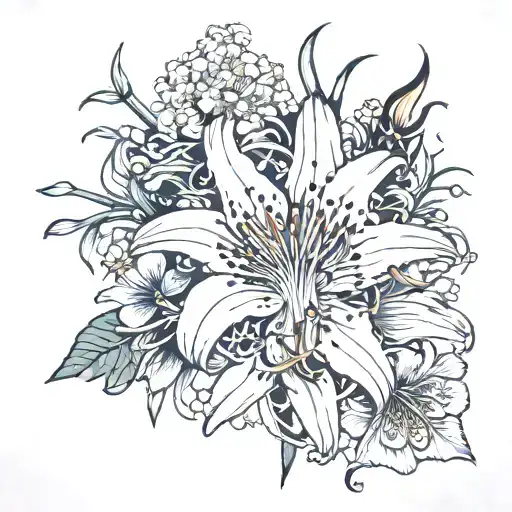 Spider Lily With Butter Fly