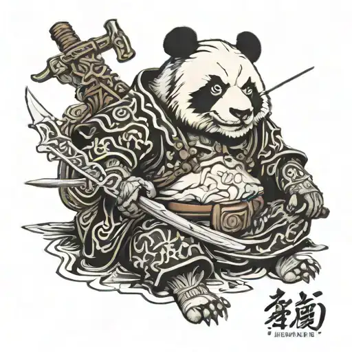 Panda Samurai Warrior