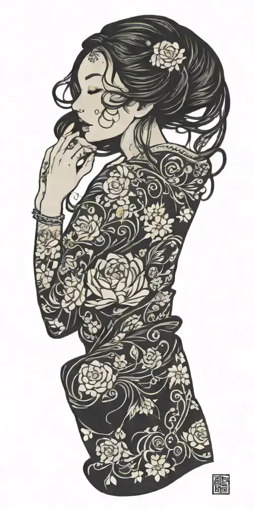 Woman And Love Heart