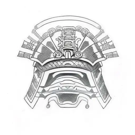 Samurai Helmet With A Spartan Helmet Combined
