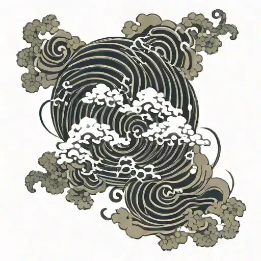 Swirling Cloud Black Lines