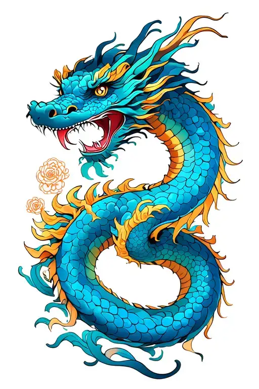 Azure Dragon Coiled