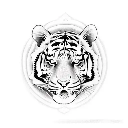 Tiger And Koi Carp Back