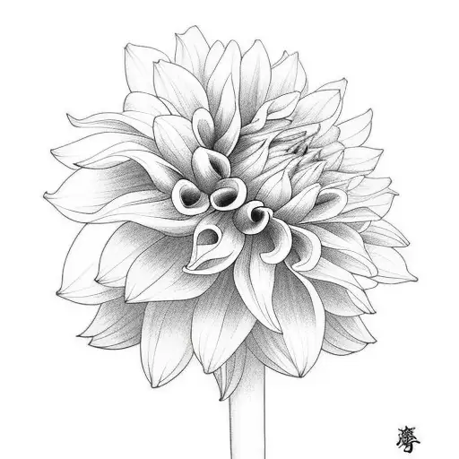 Dahlia Christine Flower With A Katana