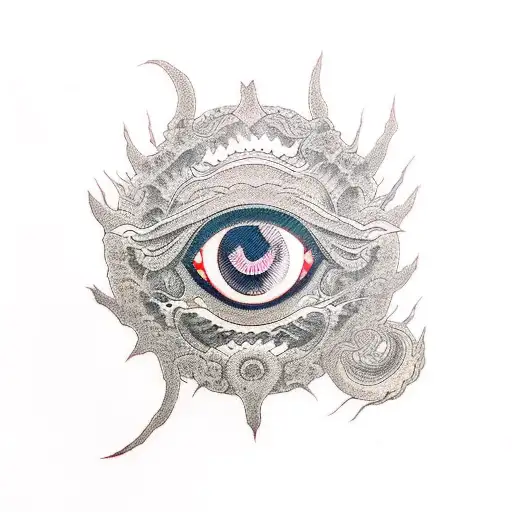 Black Japan Devil With An Eye On Forehead