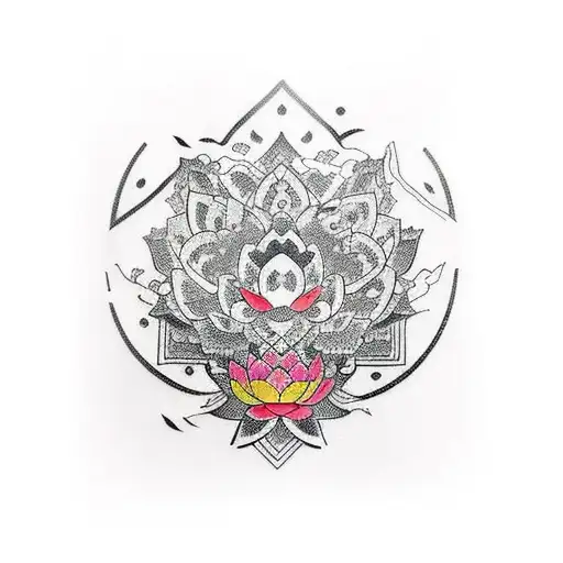 Japaneses Style Full Arm Sleeve With Lotus In The Middle