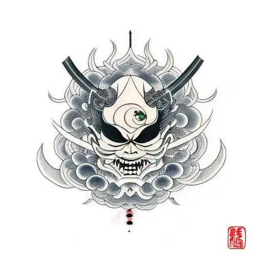 Black Noh Mercy With An Eye On Forehead