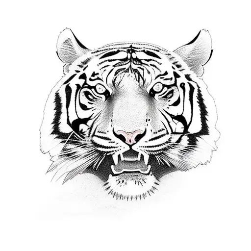 A Tiger's Face Composed Of Music Notes