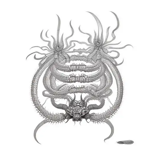 Centipede On Spider Lillys