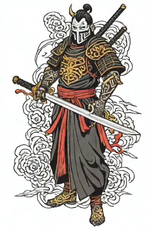 Dead Knight With Sword Pierced By Sword