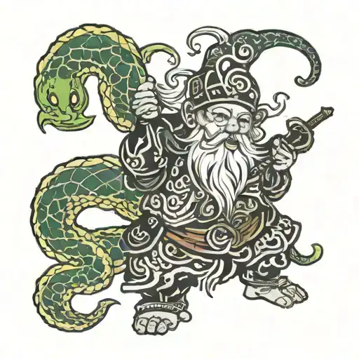 Gnome Fighting Snake