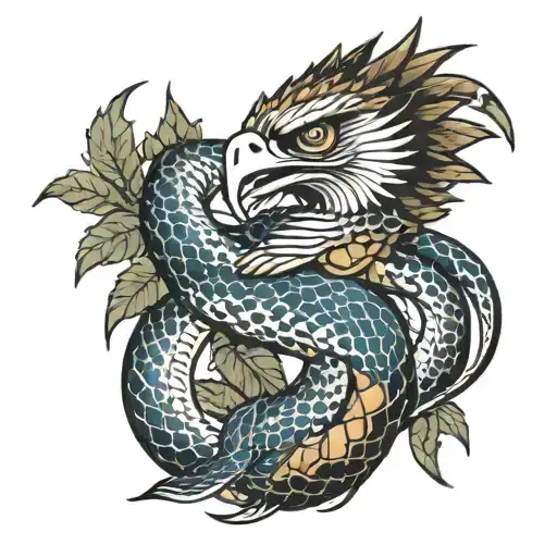 Hawk And Snake Wrapped