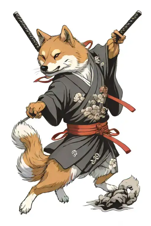 Samurai Shiba Inu Japan Style