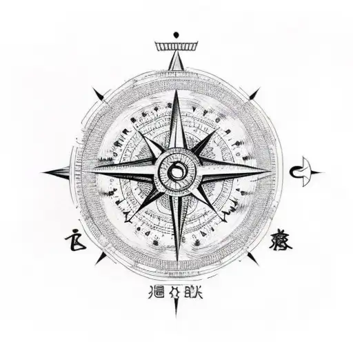 Mountain With Compass And Thunder