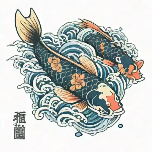 Koi Fish Swimming
