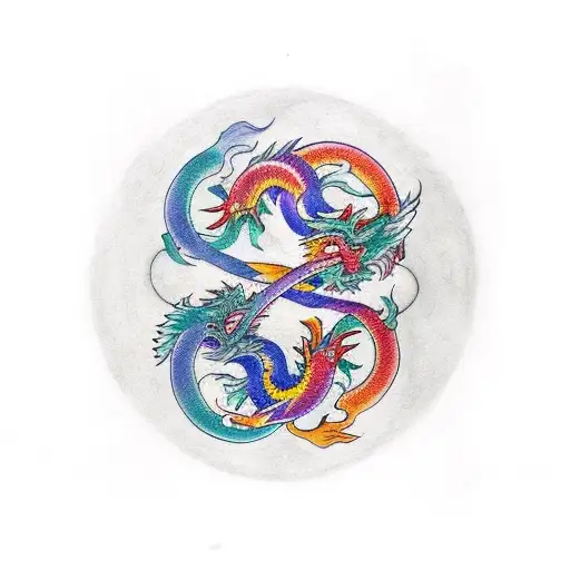 Two Dragons Eating Each Other's Tails Forming A Infinity Symbol