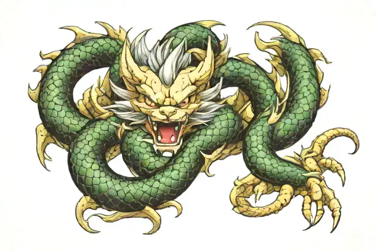 Dragon Ball Dragon Wrapped Around The Thigh