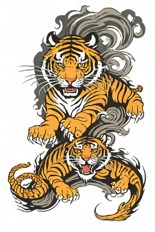 Tiger And Dragon Yin Yang Design