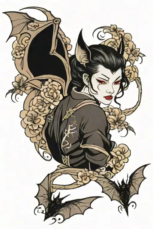 Tattoo Bat Woman
