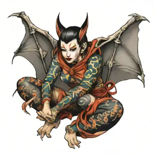 Tattoo Bat Woman