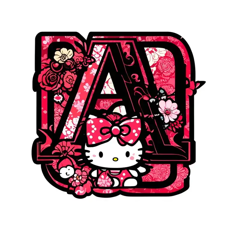 Letter A With Hello Kitty Bow