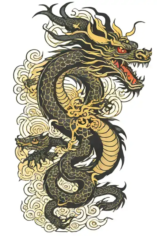 Black Dragon Half Sleeve