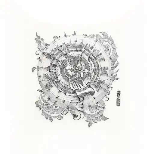 A Tattoo Of A Music Sheet With A Historical Twist