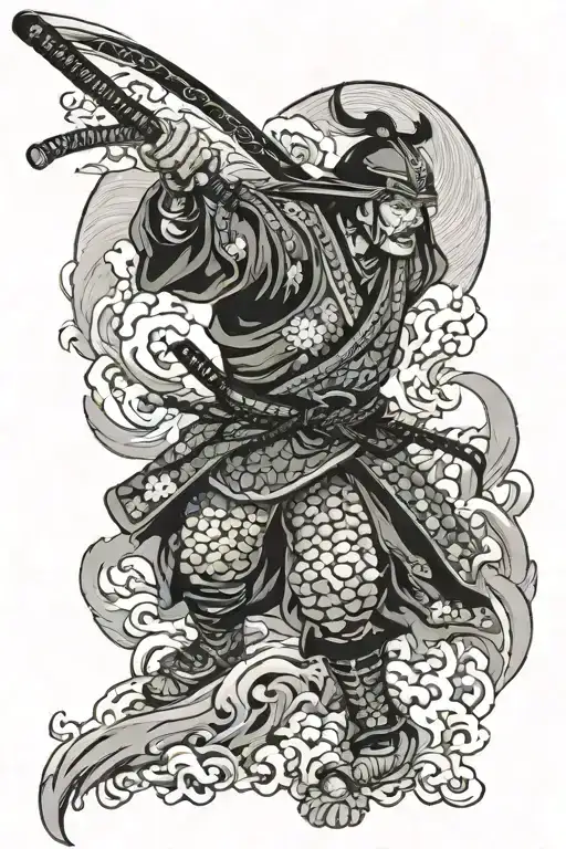 Samurai Warrior Wielding