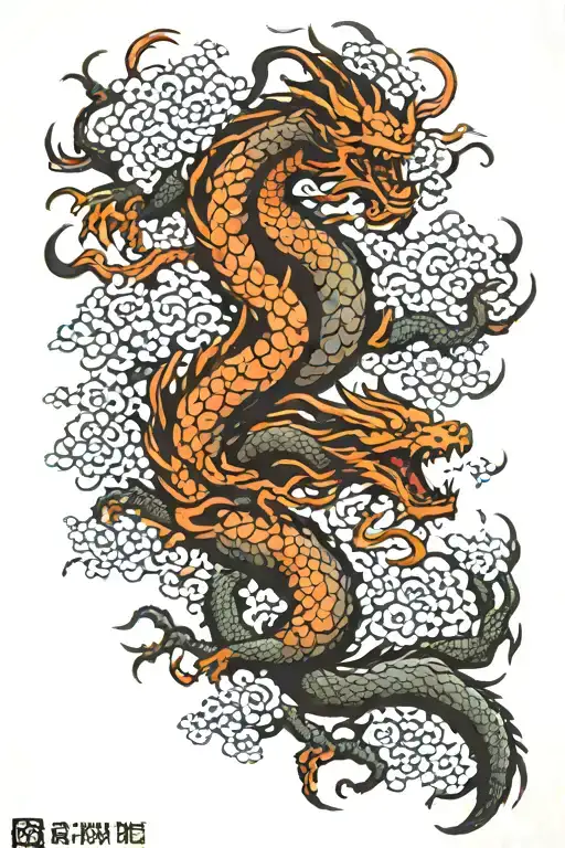 Cherry Tree Transforming Into Dragon