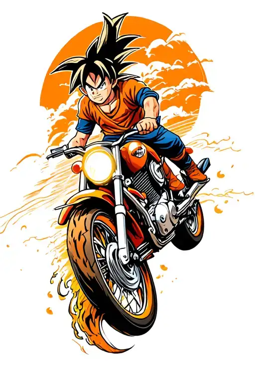 Goku Motorcycle Wheelie Stunt