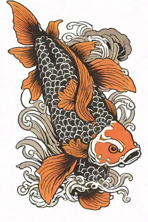 Koi Fish Swimming Gracefully