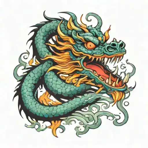 Psychedelic Dragon Breathing Fire